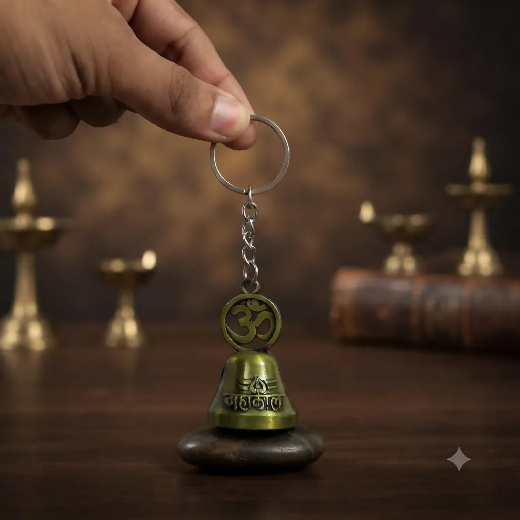 Om Symbol Metal Keychain for Car & Bike Keys Mahakal Metal Keychain - Detailed Feature View 6