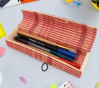 Bamboo Pen & Pencil Box – Eco-Friendly Handcrafted Organizer