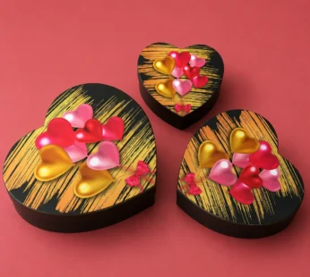 Heart Shape Gift Box Set of 3 – Elegant Romantic Packaging for Special Occasions