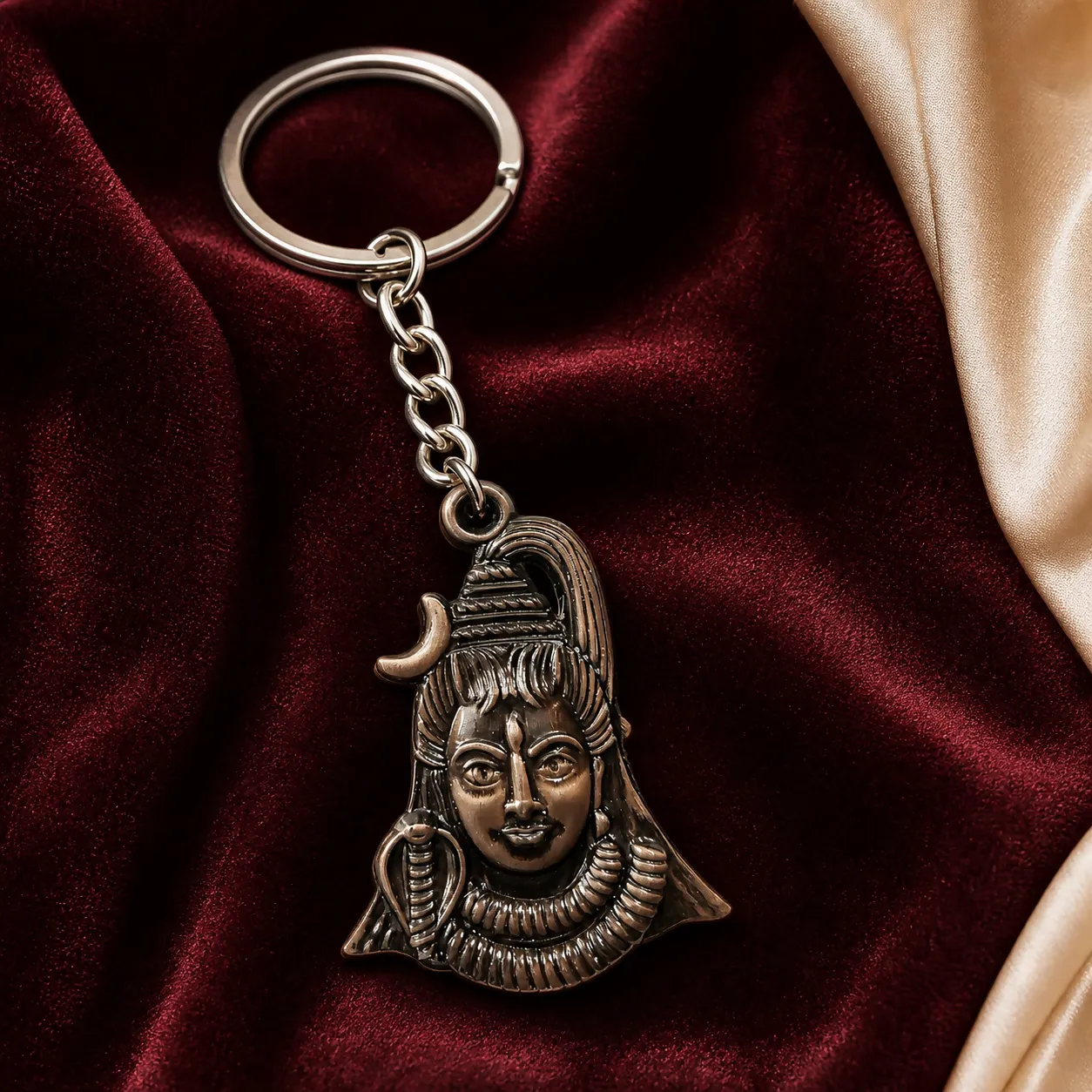 Lord Shiva Metal Keychain Keychain for Car, Bike & Home Keys - Detailed Feature View 3