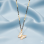 Premium Butterfly Mangalsutra – Gold Plated with Black Beads & Stones - Buy Online at Alikart