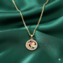 Premium Butterfly Pendant Necklace – Colorful Gold Crystal Jewelry - Buy Online at Alikart