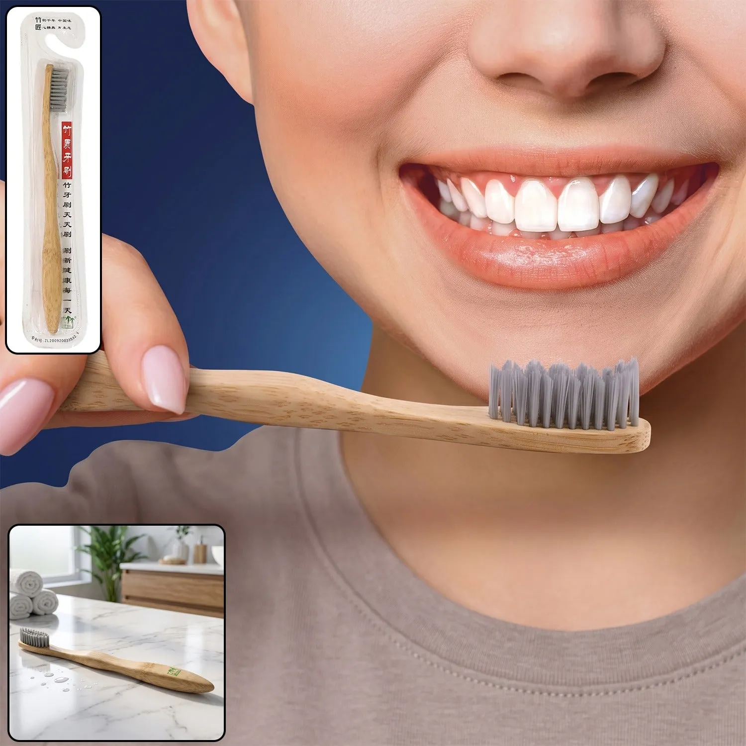 Premium Soft Bristle Bamboo Toothbrush, Eco-Friendly Wooden Toothbrush for Adults (1 Pc) - Buy Online at Alikart