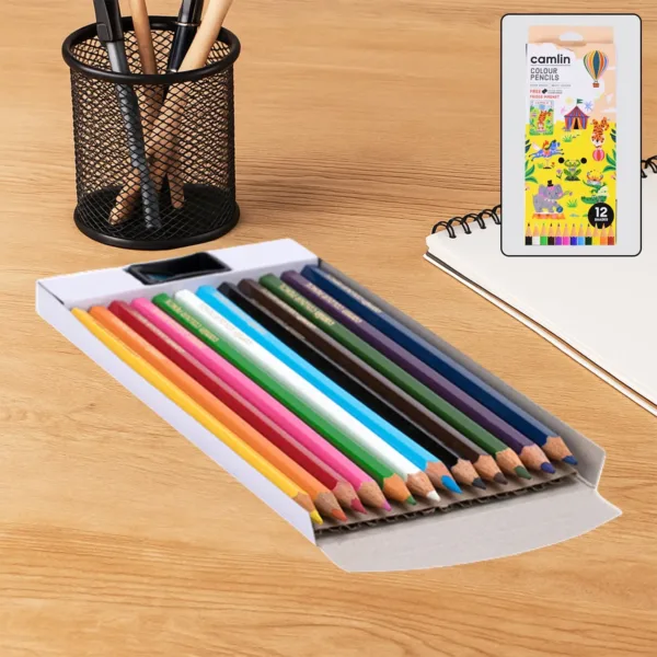 Colour Pencils – 12 Vibrant Shades with Free Sharpener