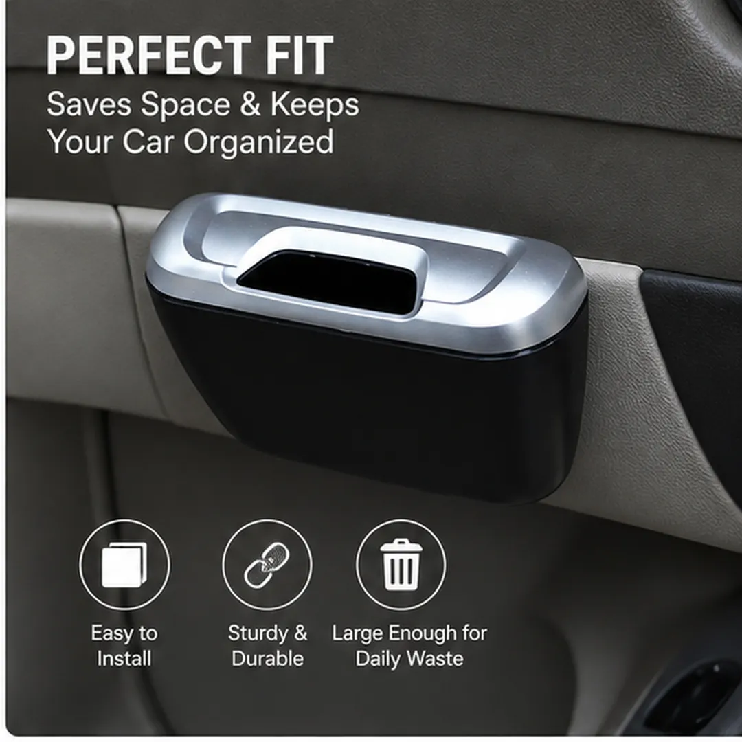 Premium Mini Car Trash Bin Can Holder | Compact Car Dustbin for Tissue, Wrappers & Small Waste | Portable Car Garbage Bin (Standrad Size, Multi Color) - Buy Online at Alikart