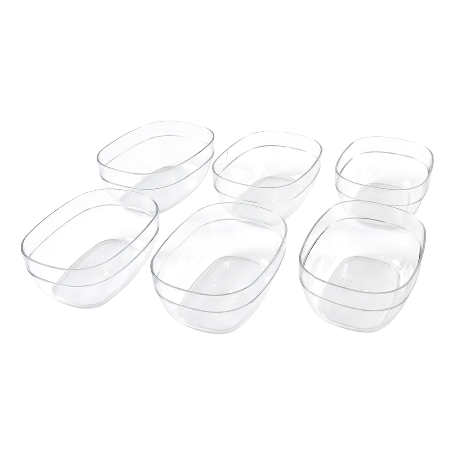 Clear Oval Serving Bowls Set – 6-Piece Multipurpose Kitchen Essential - Detailed Feature View 3