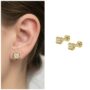 Premium Clover Diamond Stud Earrings – Gold Plated Flat Back Comfort - Buy Online at Alikart