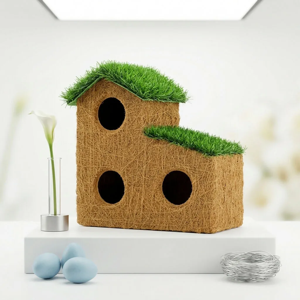 Premium EcoCoir 3-Hole Bird House – Natural & Eco-Friendly Nesting Solution - Buy Online at Alikart