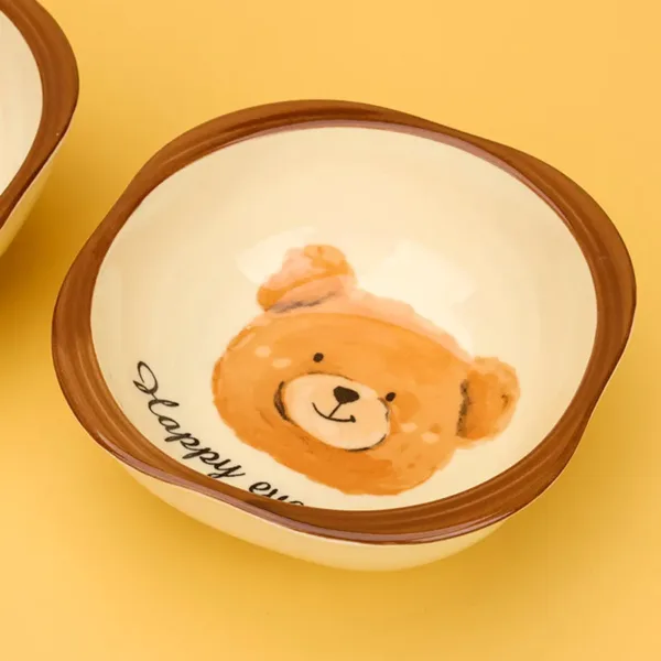 4.6 Inch Cool Bear Ceramic Serving Bowl – Cute Animal-Themed Dish for Snacks, Desserts & Meals