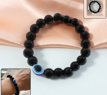 Crystal Beaded Stretch Bracelet – Elegant Dual-Tone Design