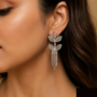 Premium Crystal Leaf Drop Earrings for Women Elegant Party Wear Jewellery - Buy Online at Alikart