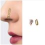 Premium CZ Line Clip-On Nose Ring – Gold Plated Non-Piercing Set of 2 - Buy Online at Alikart