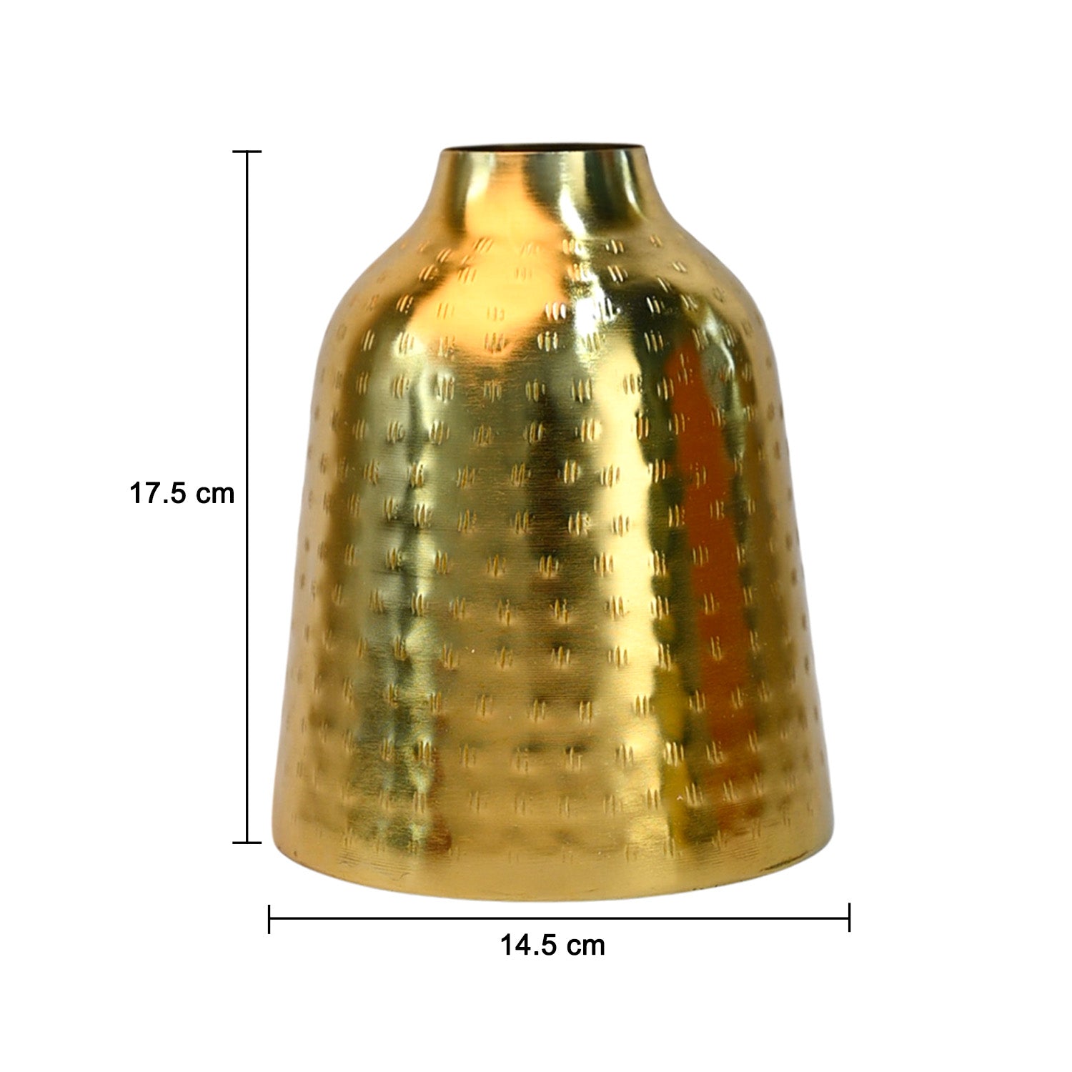 Decorative Rice Hammer Vase - Golden, Mason Shape - Detailed Feature View 4