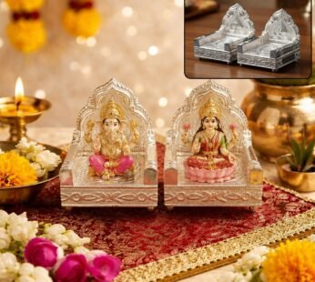Decorative silver Singhasan Set for Home Temple, Pooja Mandir & Idol Placement