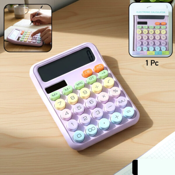 Desktop Calculator – Large Display & Soft Multicolor Keys
