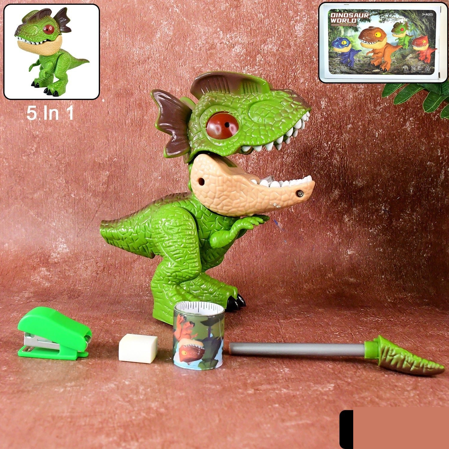 Dinosaur Stationery Gift Set – Fun 5-in-1 Kids School Kit - Detailed Feature View 1