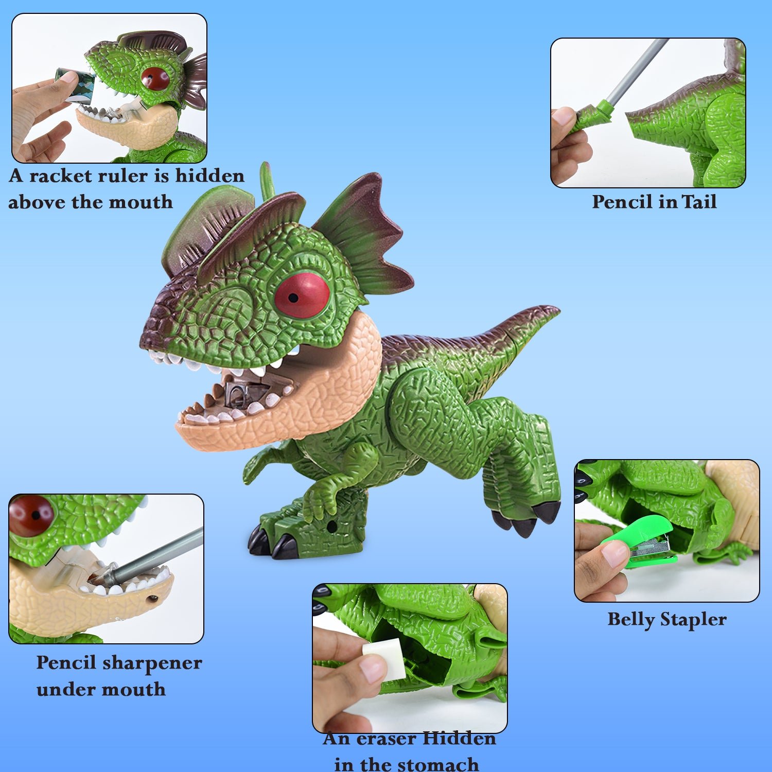 Dinosaur Stationery Gift Set – Fun 5-in-1 Kids School Kit - Detailed Feature View 5