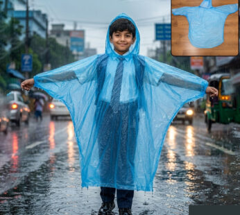 Disposable Rain Coat Hooded Full Sleeve Poncho for Bike Riders (1 Pc)