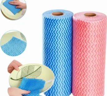 40 Pulls Disposable Cleaning Tissue Roll – Thick & Highly Absorbent Multi-Purpose Kitchen Wipes for Home, Office & Car Cleaning (Random Colours)