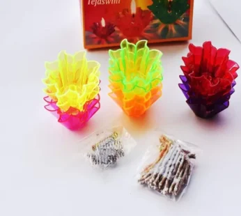 Reflection Diya 12 Pcs for Diwali Transparent Acrylic Diya, Reflection Diya for Diwali Decoration Lighting Decorative, Rangoli Decoration For Diwali