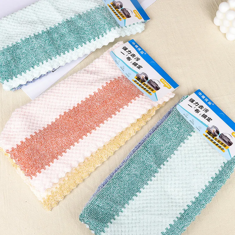 Premium 2 Pcs Double-Shaded Dishwashing Cloth Set – 30×30 cm Soft & Absorbent Kitchen Cleaning Towels - Buy Online at Alikart