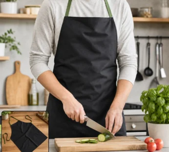 Adjustable Cooking Apron for Kitchen with Neck and Waist Ties (1 Pc)