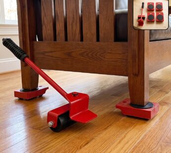 Easy Furniture Lifter Tool Set with Lever and 4 Wheeled Sliders (1 Set)