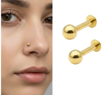 Gold Plated Nosepin Combo – Comfortable Internally Threaded Labret Pack