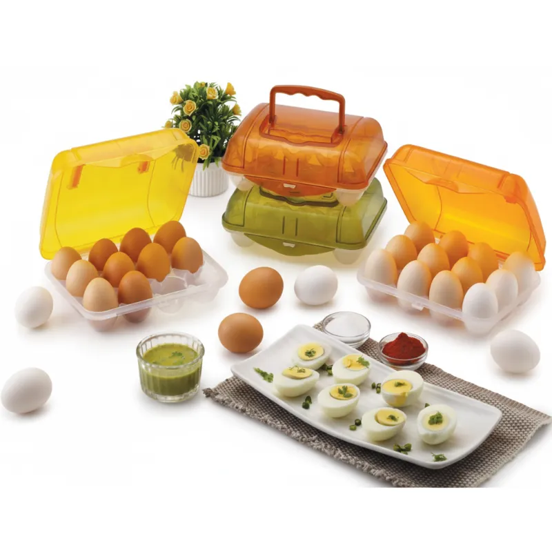 Premium Plastic Egg Basket of 12 Egg Slot – Durable Egg Storage Box with Handle for Fridge, Kitchen & Travel (Random Color-Pack of 1) - Buy Online at Alikart