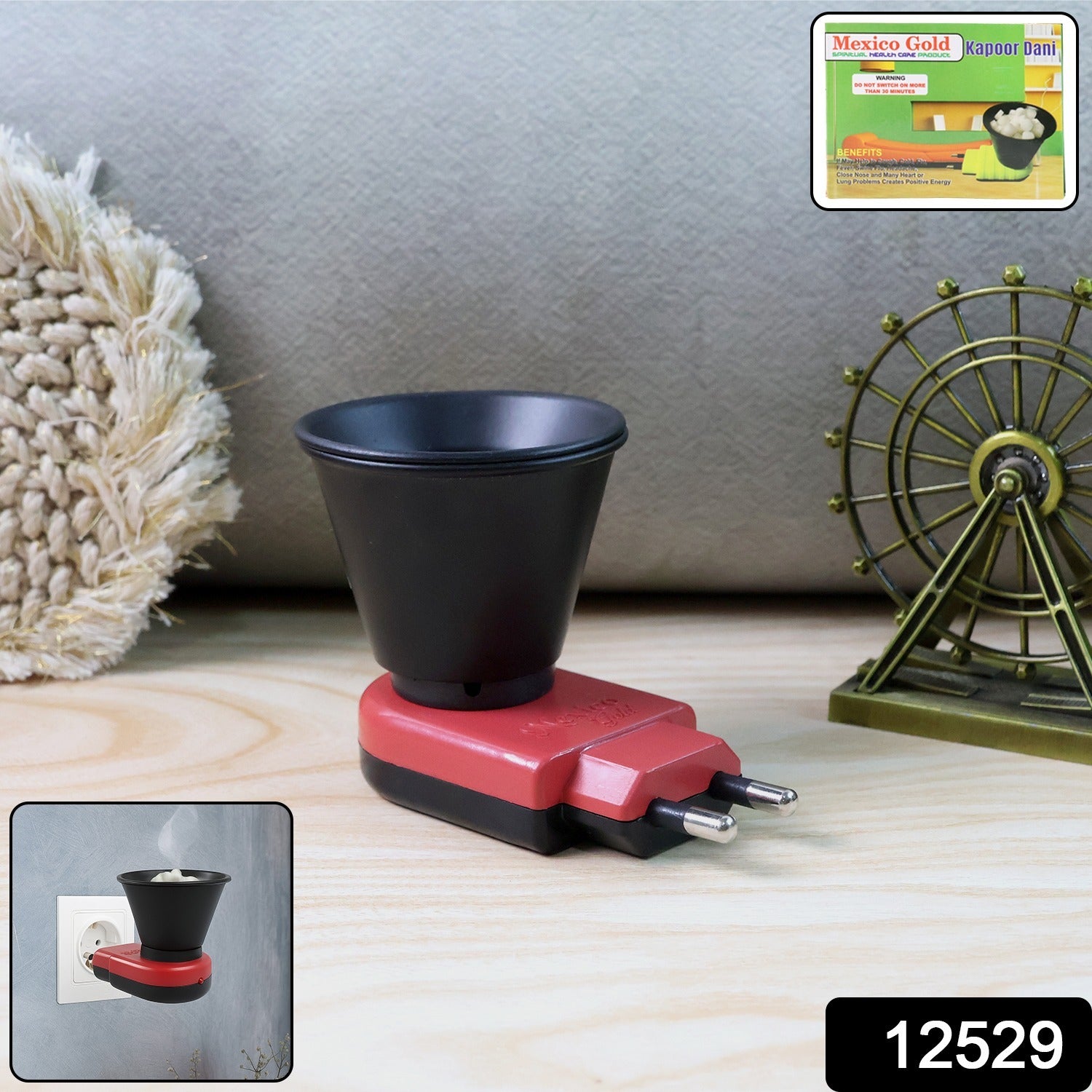Electric Kapoor Dani Diffuser – Smoke-Free Camphor for Pure Air - Detailed Feature View 2
