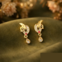 Premium Elegant Gold Drop Earrings with Crystal Stones Stylish Designer Jewellery for Women - Buy Online at Alikart