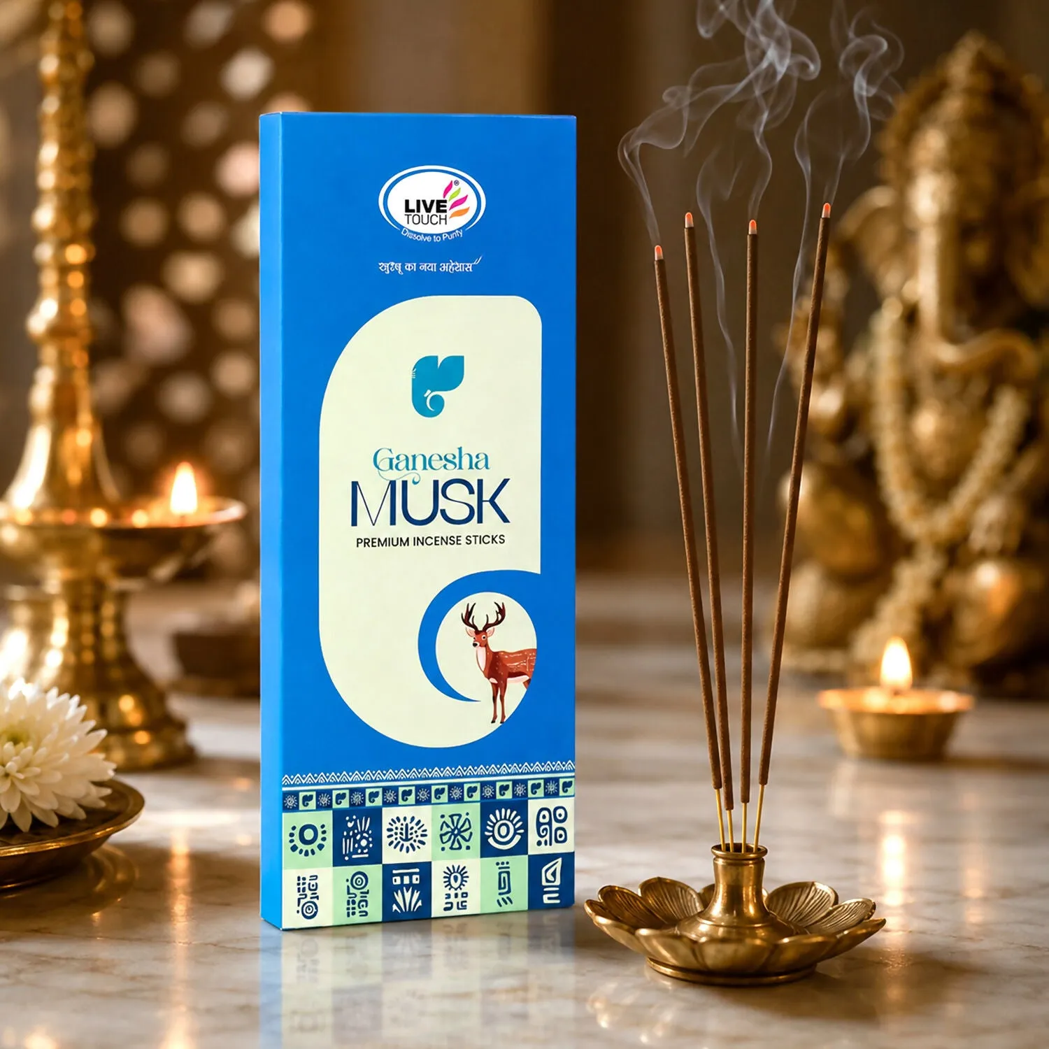 Premium Ganesha Musk Premium Incense Sticks for Puja Meditation and Home Fragrance (250 gm) - Buy Online at Alikart