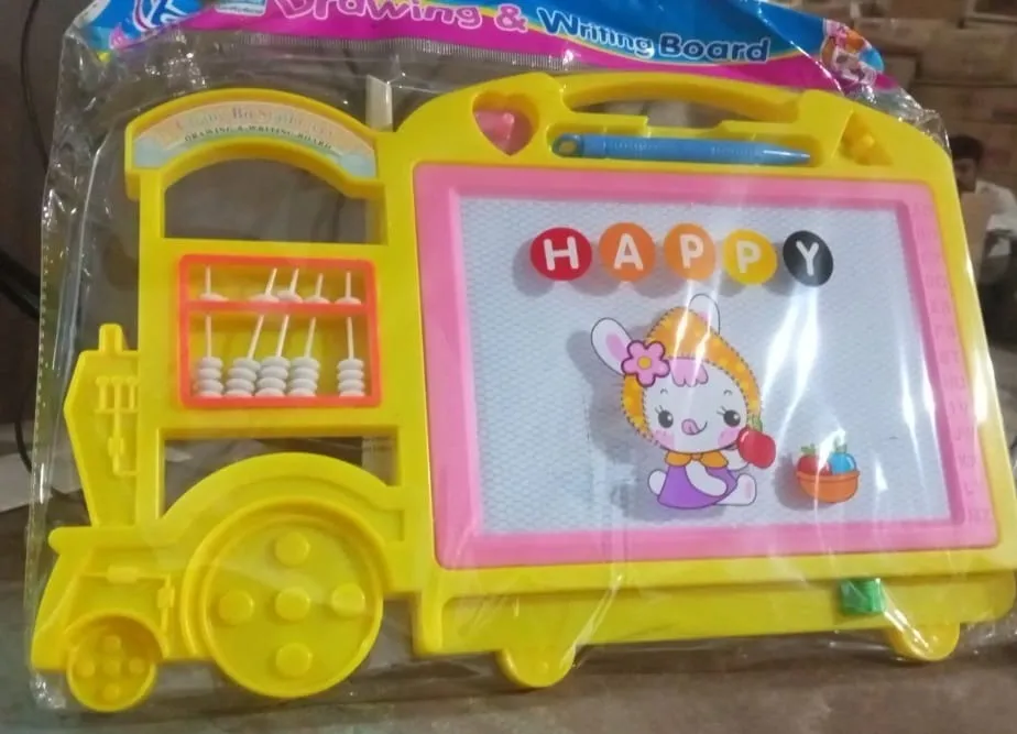 Kids Drawing Board – Bus Shape Erasable Slate | Inventive Play - Detailed Feature View 6