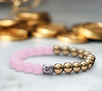 Money & Love Combo Attractor Rakhi Bracelet – Rose Quartz & Pyrite Balance