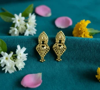 Gold Tone Jhumka Earrings – Traditional & Modern Fusion Design