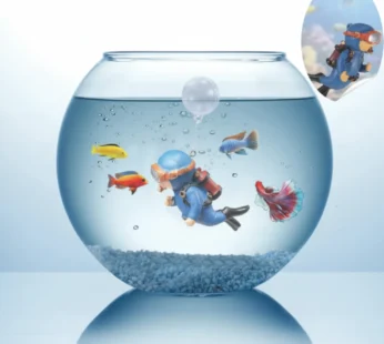 Mini Floating Diver Ornament – Cute Aquarium Decoration Made with Eco-Friendly Resin