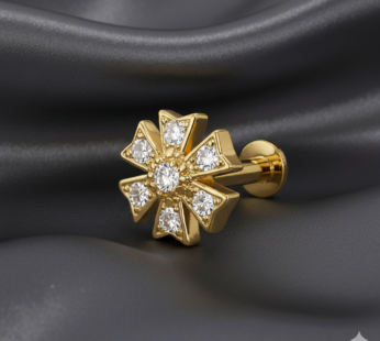 Floral Gold Plated Flat Back Stud Earrings – Comfortable Everyday Wear