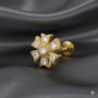Premium Floral Gold Plated Flat Back Stud Earrings – Comfortable Everyday Wear - Buy Online at Alikart
