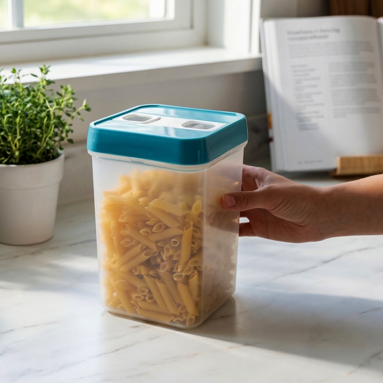 Food Storage Container with Seal Lid Stackable for Kitchen (1 Pc) - Detailed Feature View 2