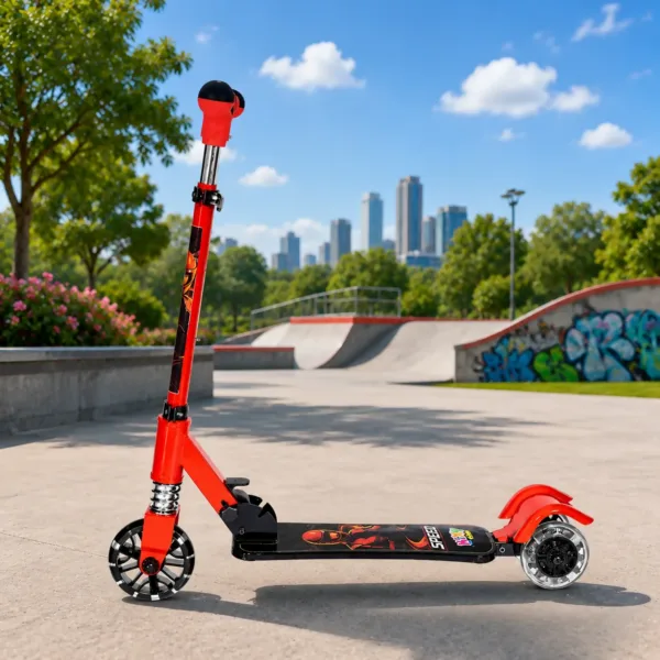 KIXY Glow 3 Wheel Foldable Kids Scooter with LED Wheels, Folding Mechanism & Adjustable Handlebar