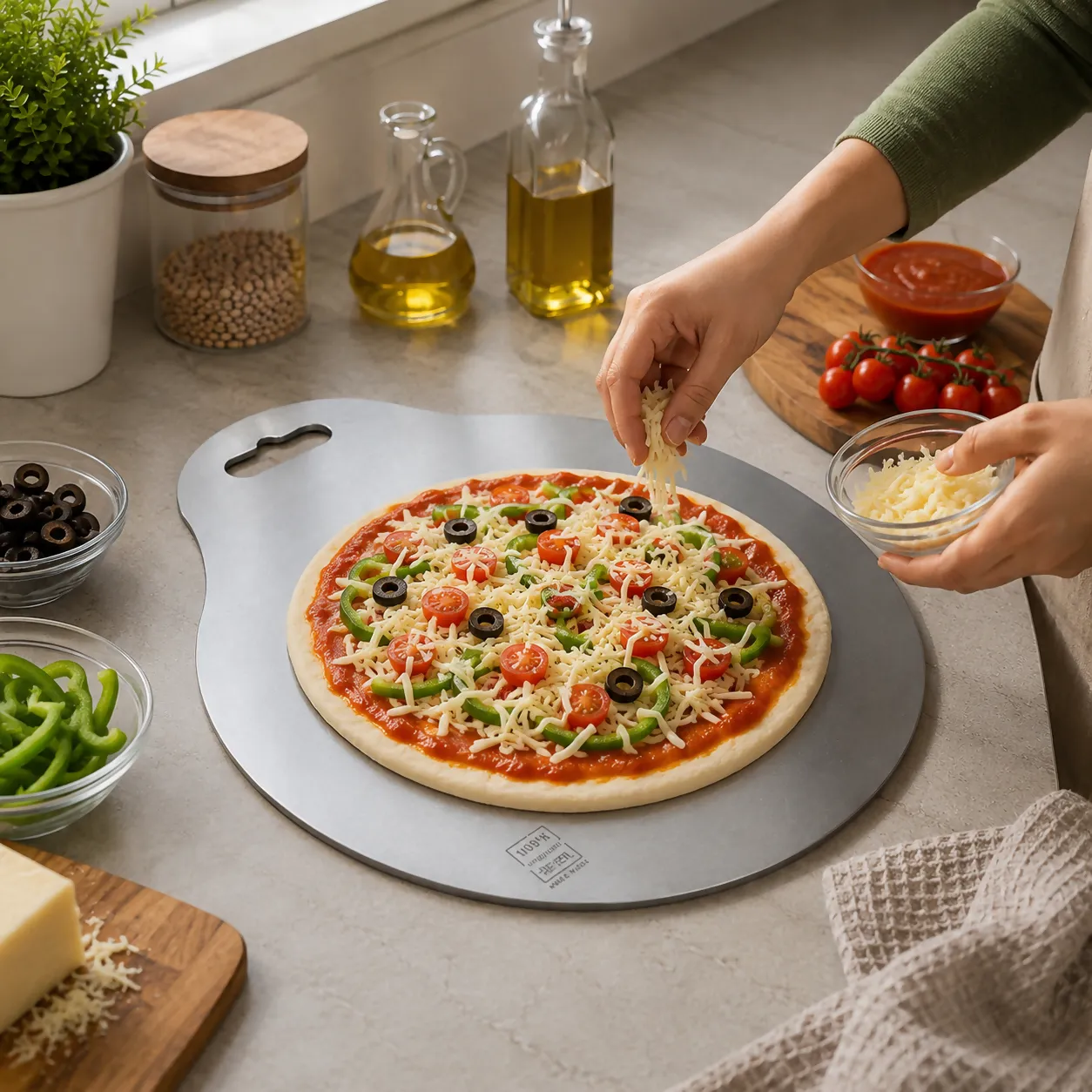 Premium Round Chopping Board with Handle for Kitchen Vegetable Fruit Cutting Roti Atta Board - Buy Online at Alikart