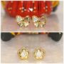 Premium Gold Diamond Stud Earrings – Butterfly & Flower Combo Pack - Buy Online at Alikart