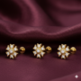 Premium Gold Floral Diamond Stud Earrings – Secure Flat Back Combo Pack of 3 - Buy Online at Alikart