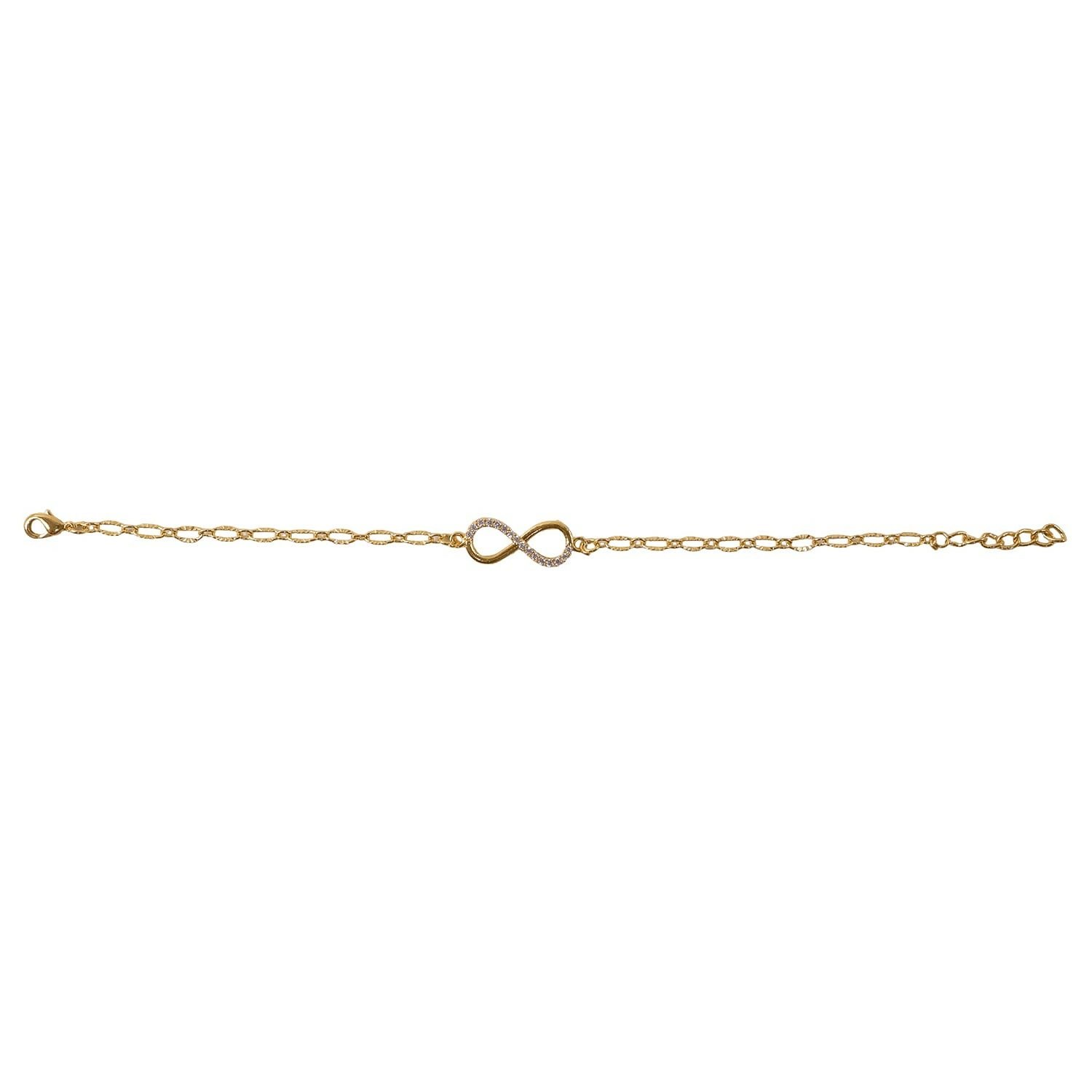 Gold Infinity Bracelet with Heart Charm – Elegant & Adjustable Fit - Detailed Feature View 2