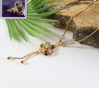Gold Pendant Necklace for Women – Elegant Multicolor Shine