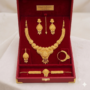 Premium Gold Plated Bridal Jewellery Set Leaf Necklace Earrings Maang Tikka Nath Bracelet - Buy Online at Alikart