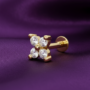 Premium Gold plated Clover Flat Back AD Stud Earring Pack of 1 PCS - Buy Online at Alikart