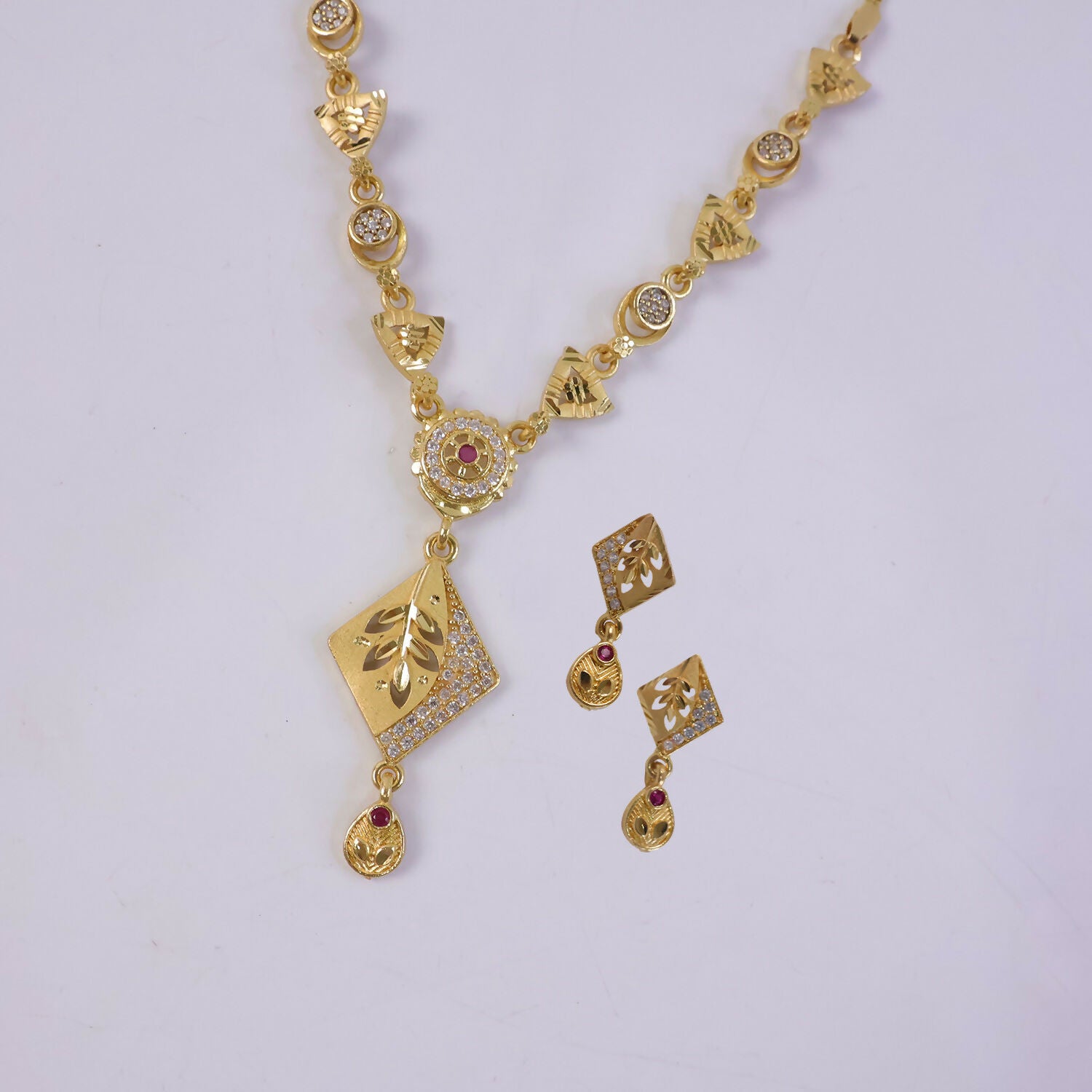 Gold-Plated Designer Necklace Set – Elegant Traditional Jewelry for Women - Detailed Feature View 3