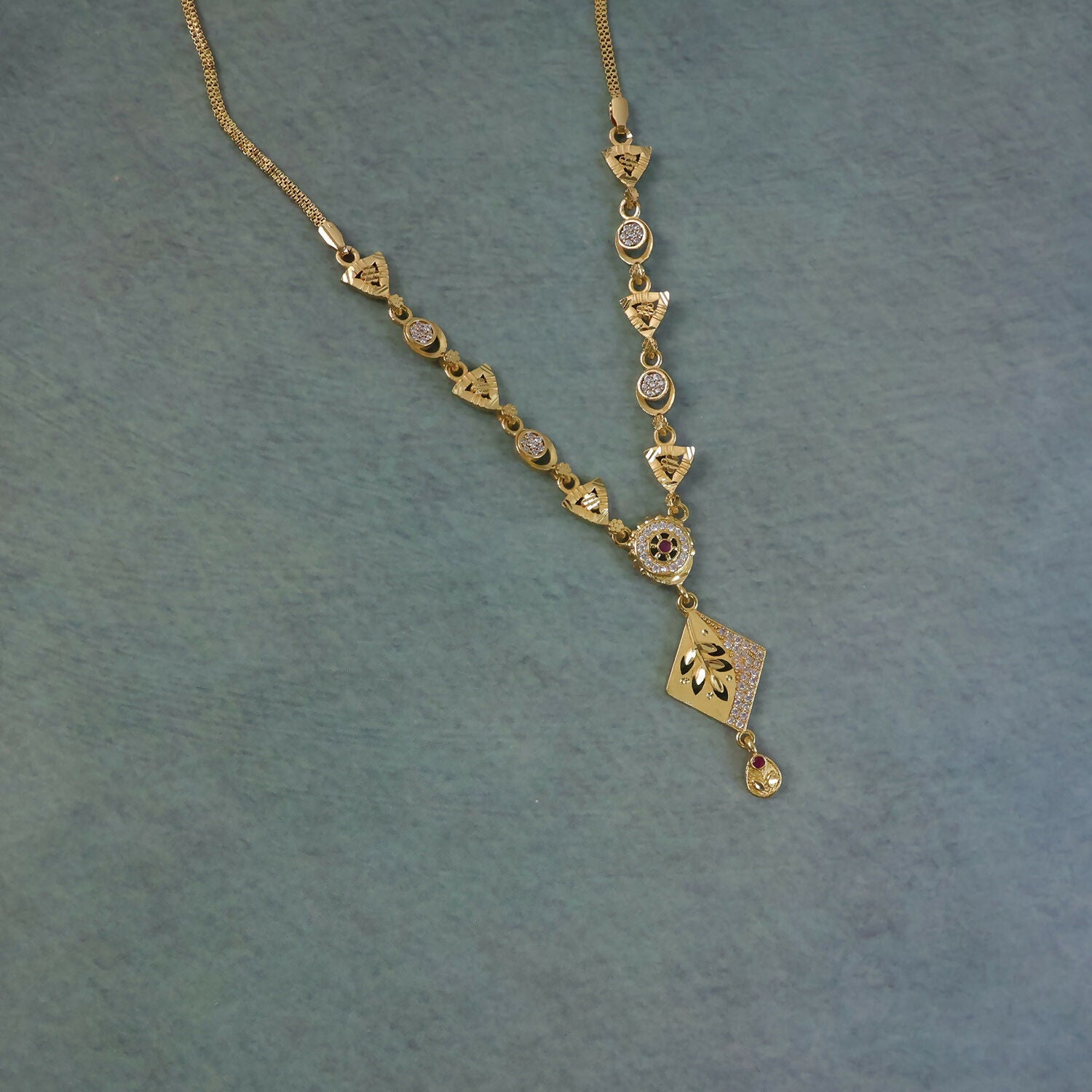 Gold-Plated Designer Necklace Set – Elegant Traditional Jewelry for Women - Detailed Feature View 5