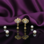 Premium Gold-Plated Filigree Heart Stud Earrings – Elegant Lightweight Design - Buy Online at Alikart